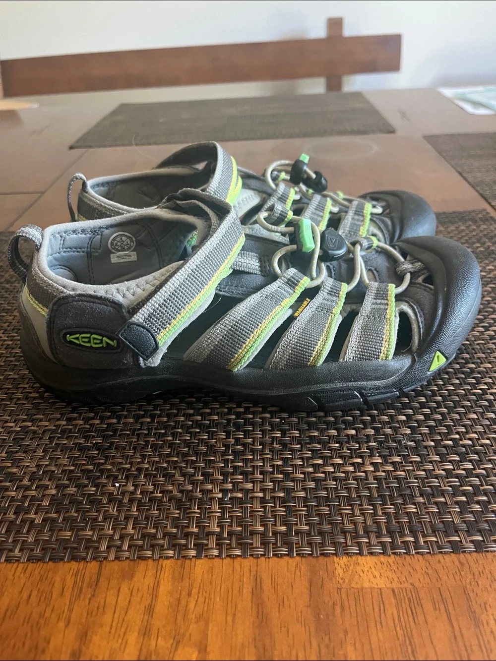 Keen Kids Gray and Lime Green Closed-Toe Water Shoes